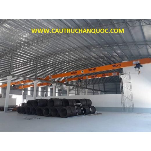 Cầu trục 2 tấn hàn quốc 1 dầm đơn khẩu độ nhà xưởng 25m 